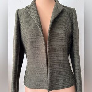 LINDA ALLARD Ellen Tracy Olive Green Women's Blazer Jacket Size 2